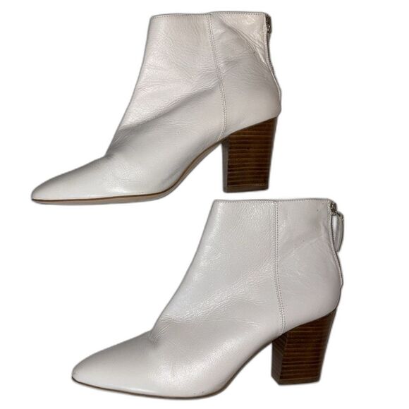 Zara Basics leather white bootie - Picture 2 of 9